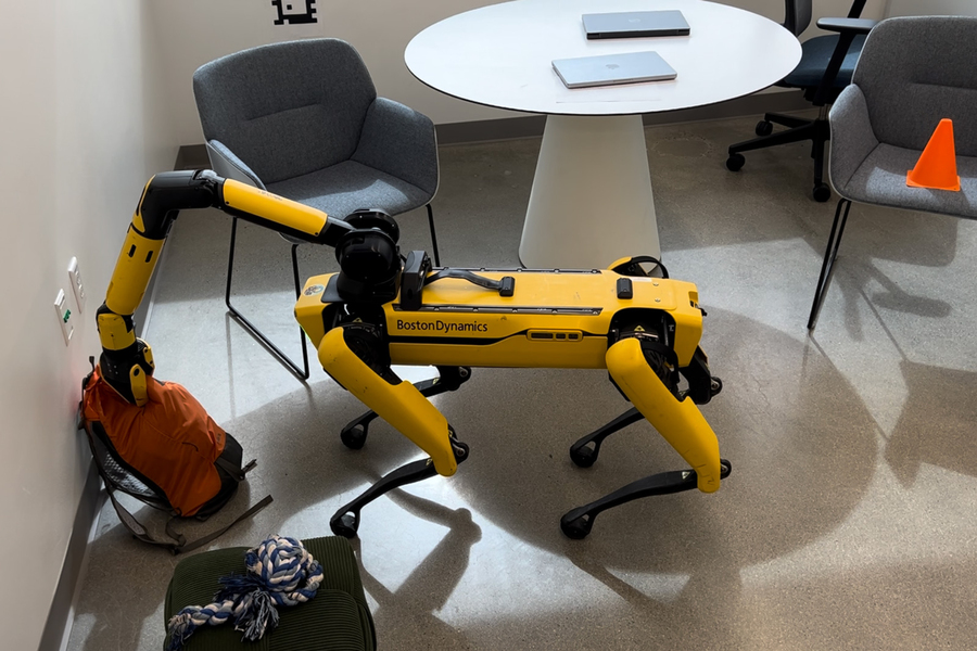 MIT’s Clio runs in real-time to map task-relevant objects in a robot’s surroundings, allowing the bot (Boston Dynamic’s quadruped robot Spot, pictured) carry out a natural language task  (Credit: MIT).